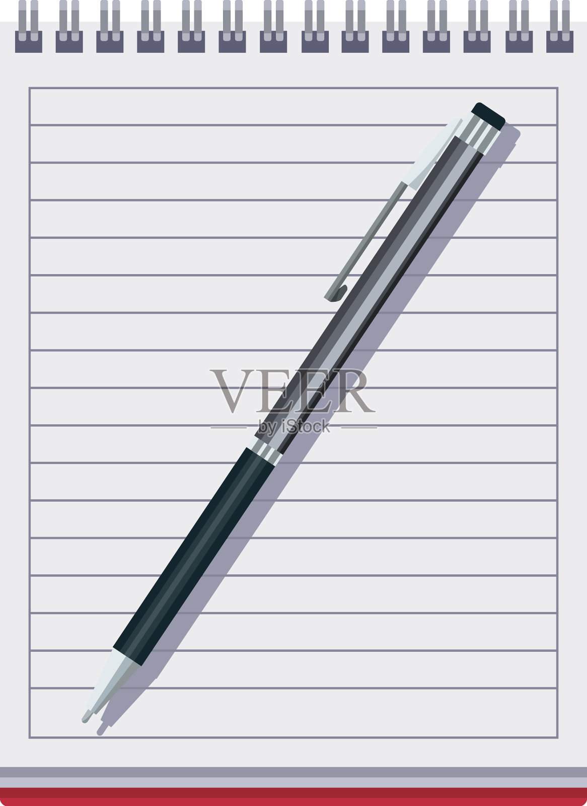 钢笔、墨水和笔记本插画图片素材