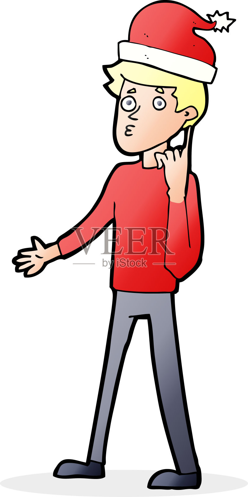 准备过圣诞节的卡通男人插画图片素材