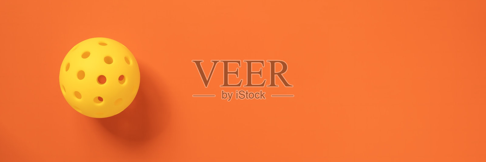 橙色旗帜上的匹克球照片摄影图片