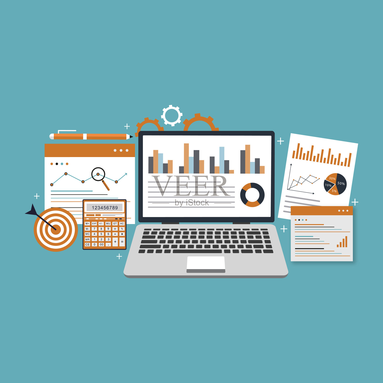 企业财务投资插画图片素材