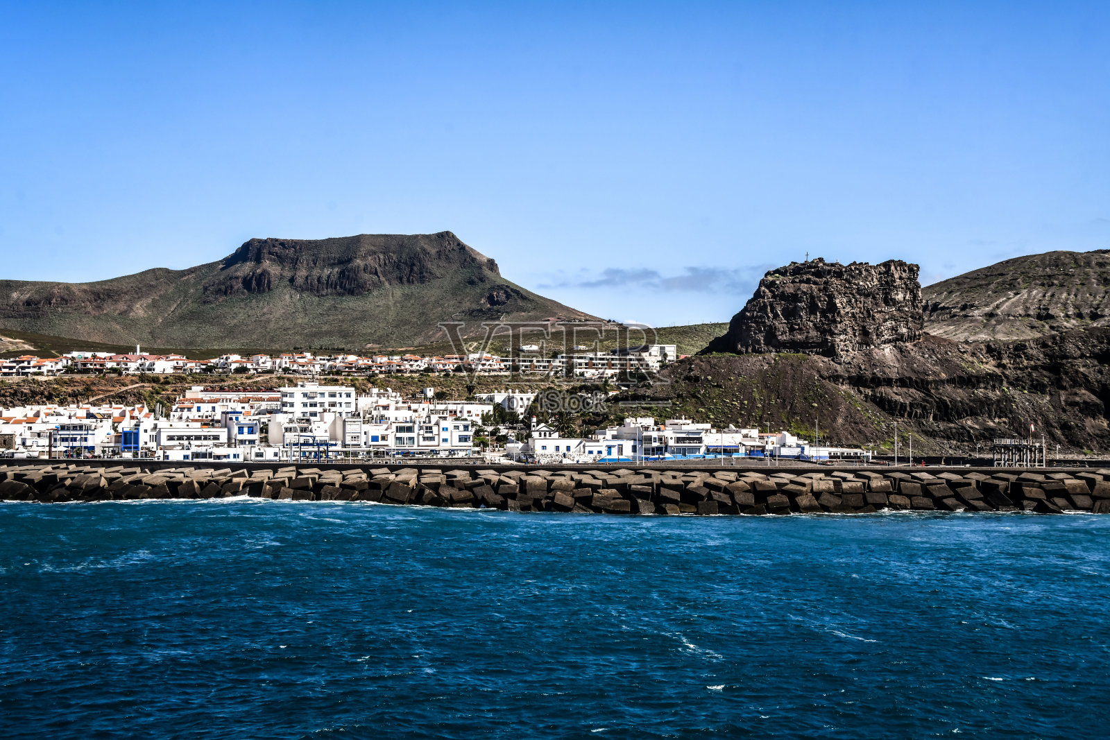 西班牙大加纳利岛拉斯尼夫斯港小镇照片摄影图片