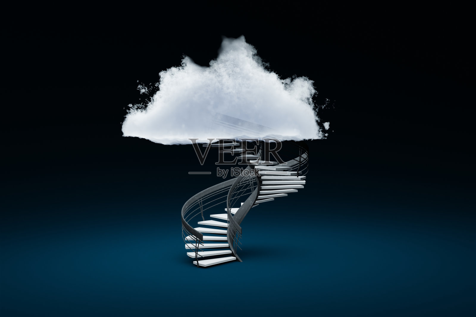 通往云端的阶梯。照片摄影图片