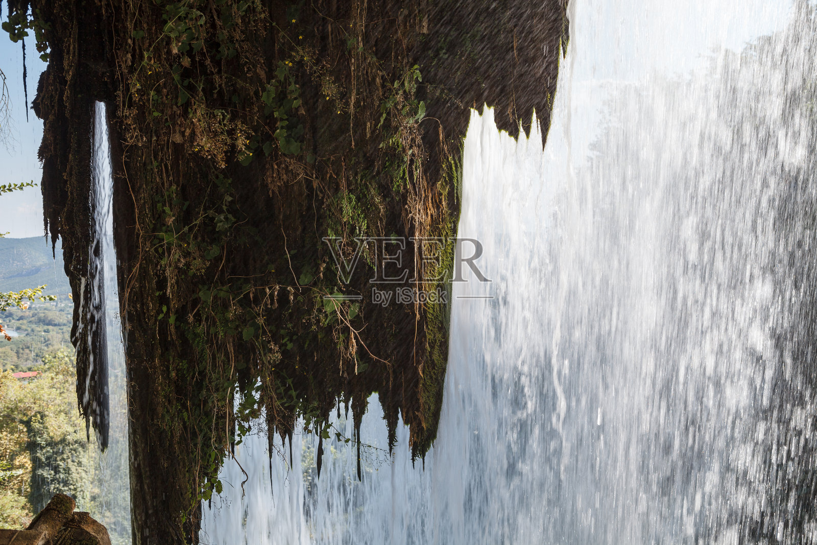 希腊的埃德萨大公园瀑布。照片摄影图片