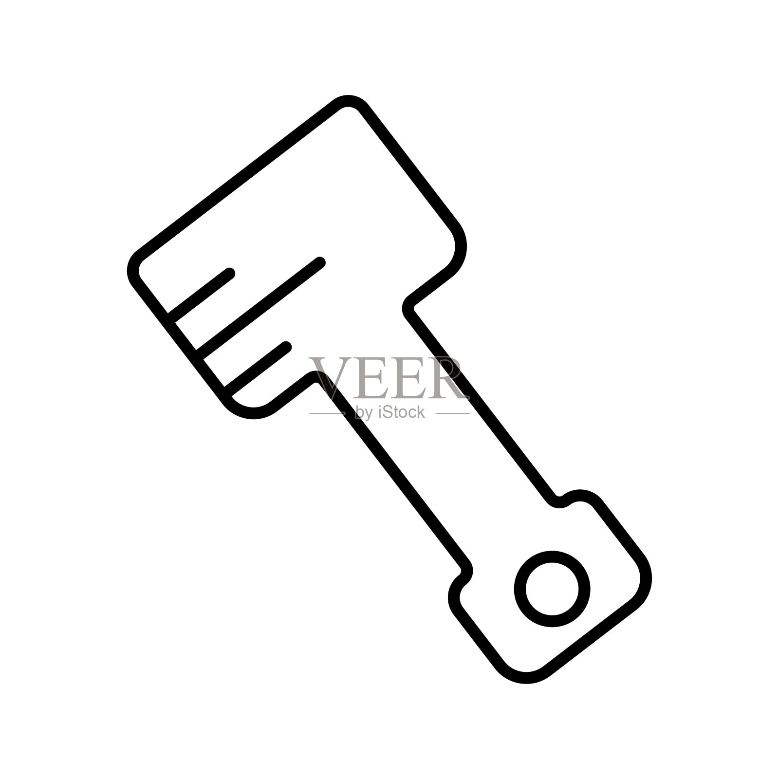 活塞图标说明。图标与汽车服务、汽车维修有关。轮廓图标样式。简单的矢量设计可编辑插画图片素材