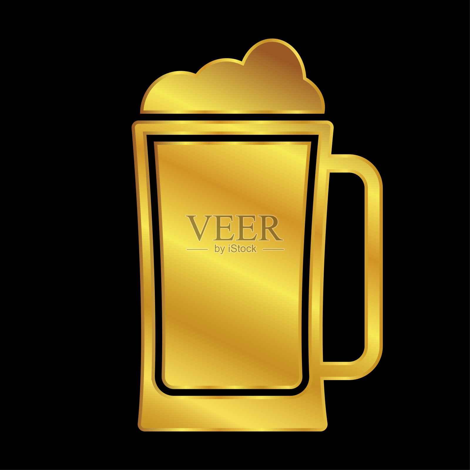 啤酒图标,为图形和网页设计的啤酒标志矢量插图的杯子图标素材