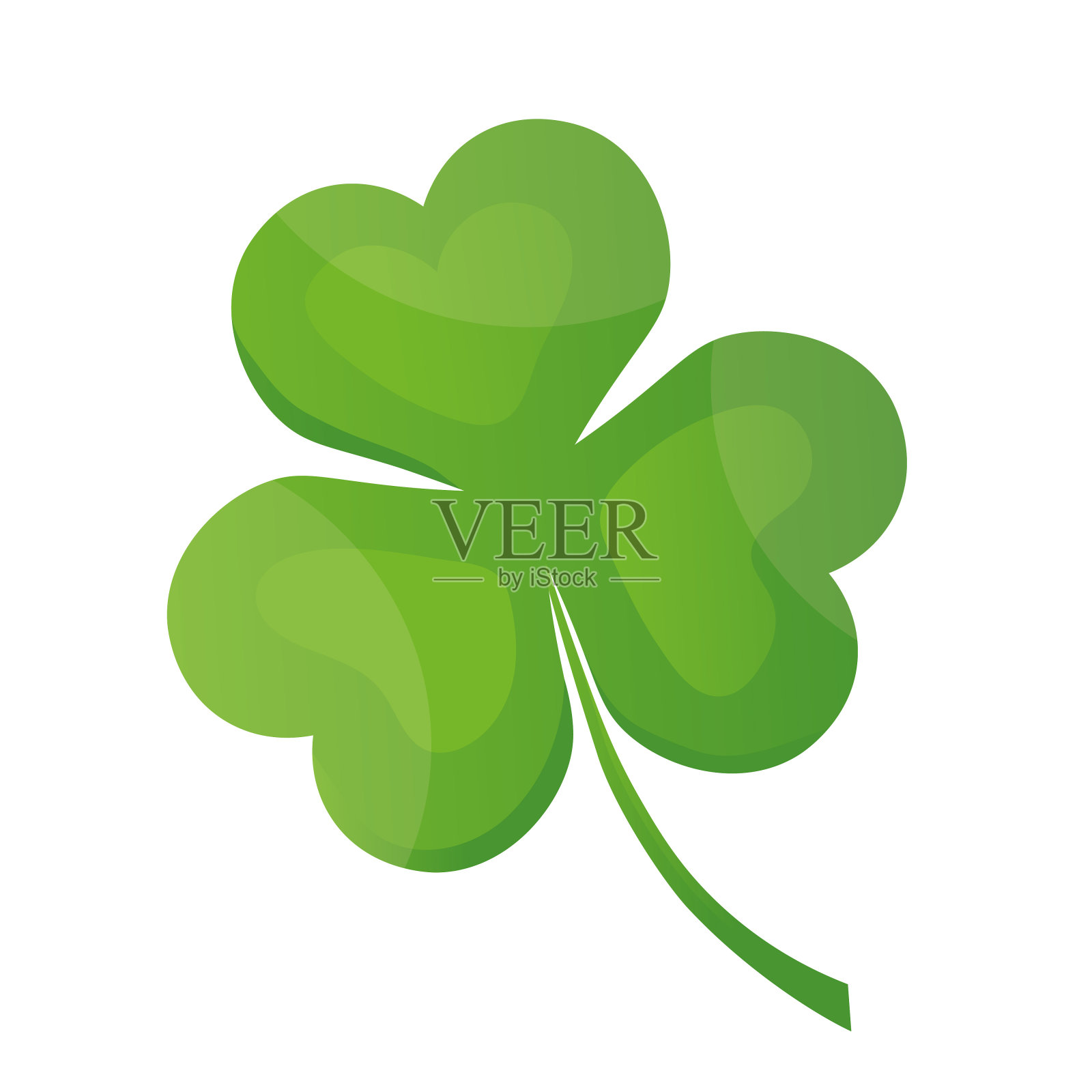 三叶草叶子,三叶草图标;圣帕特里克节是幸运的象征插画图片素材