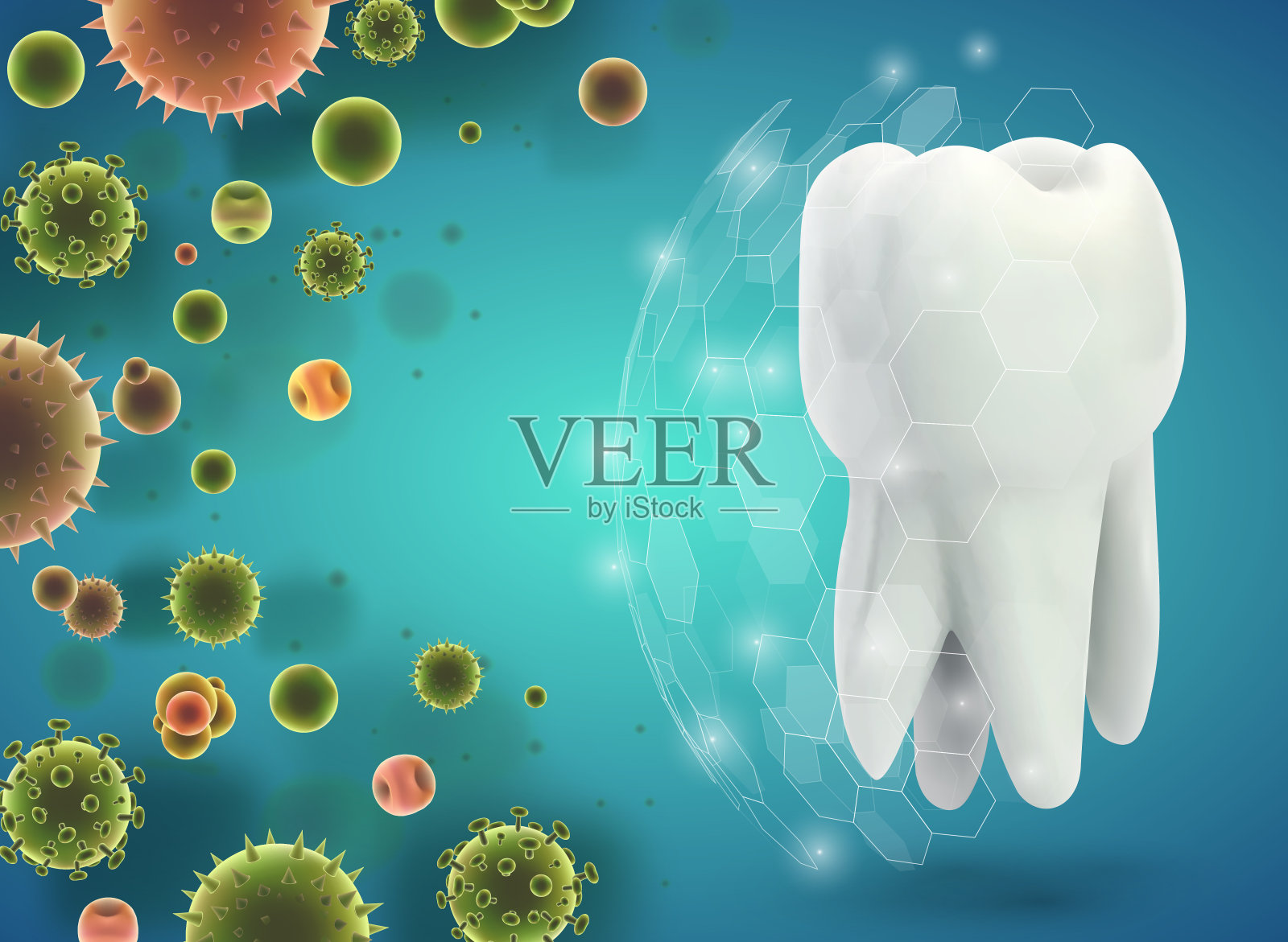 防止龋齿和疾病。向量模板插画图片素材