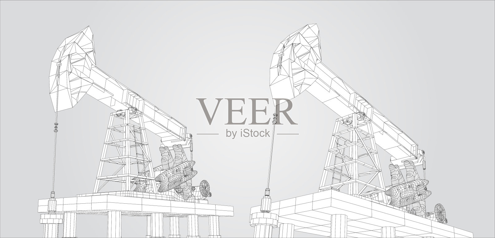 石油井架。向量3d对象。矿产开采。插画图片素材