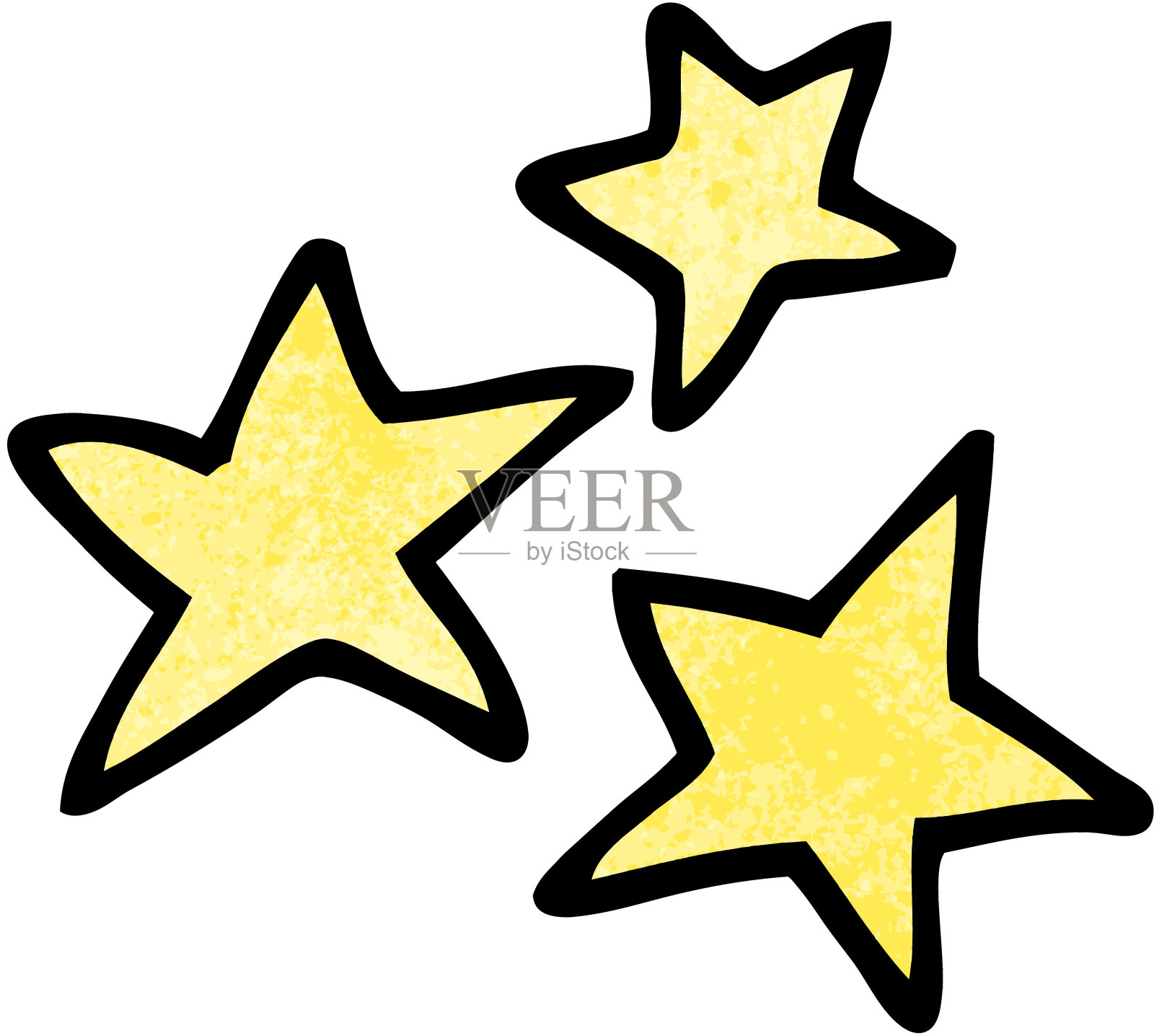 卡通涂鸦黄色星星插画图片素材