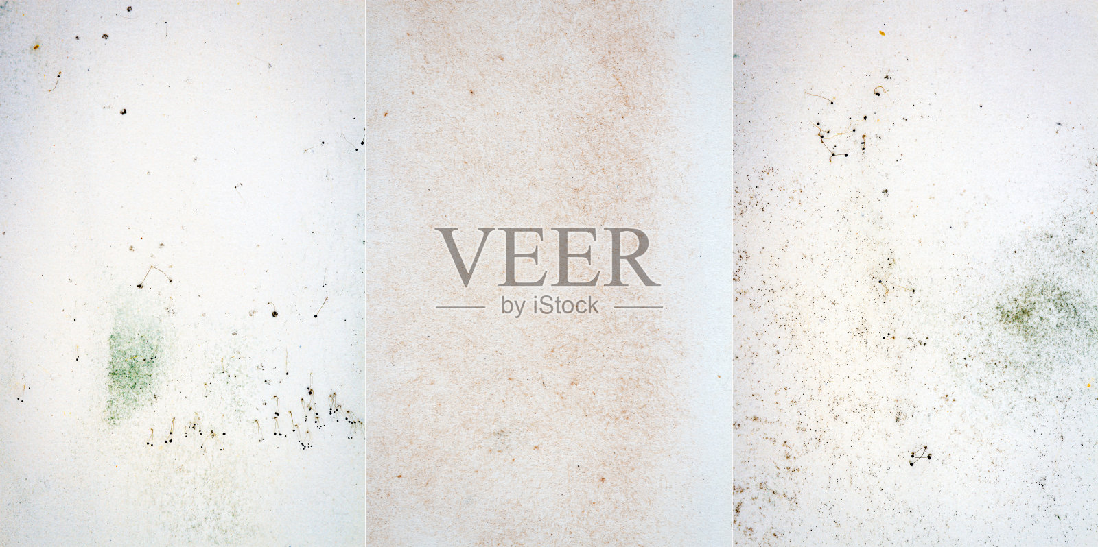 收集的图像与旧发霉的纸与肮脏的污渍和斑点照片摄影图片