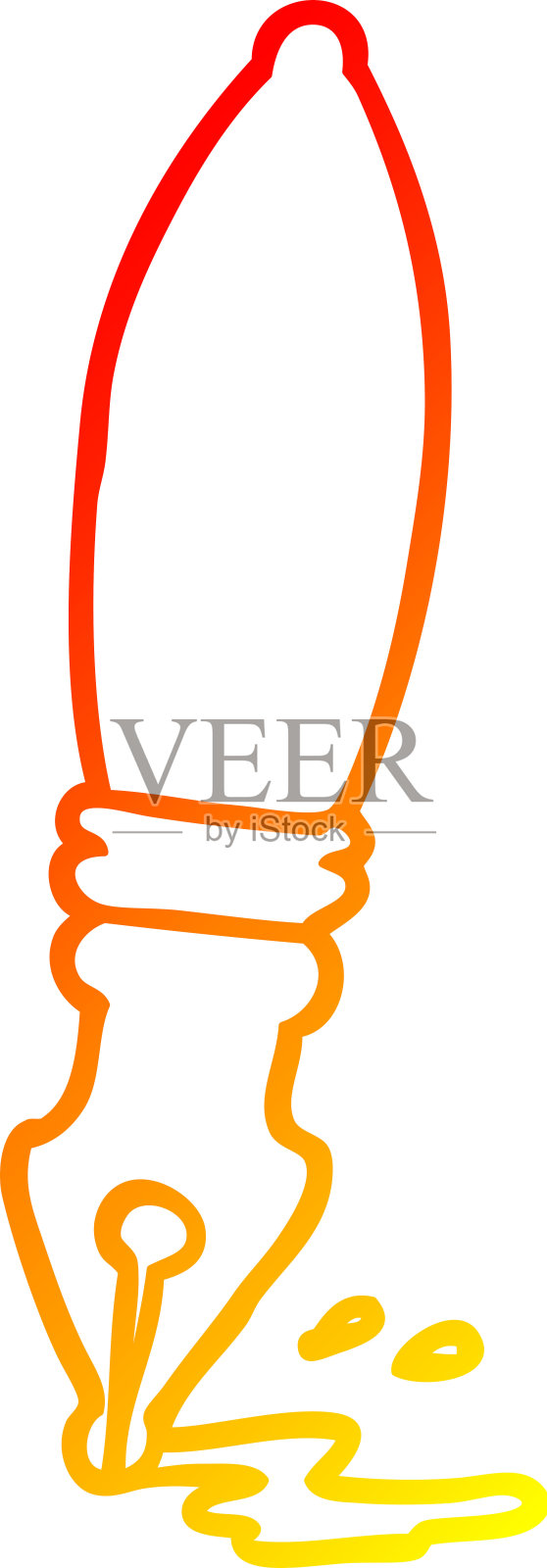 暖色调渐变的传统钢笔线条插画图片素材