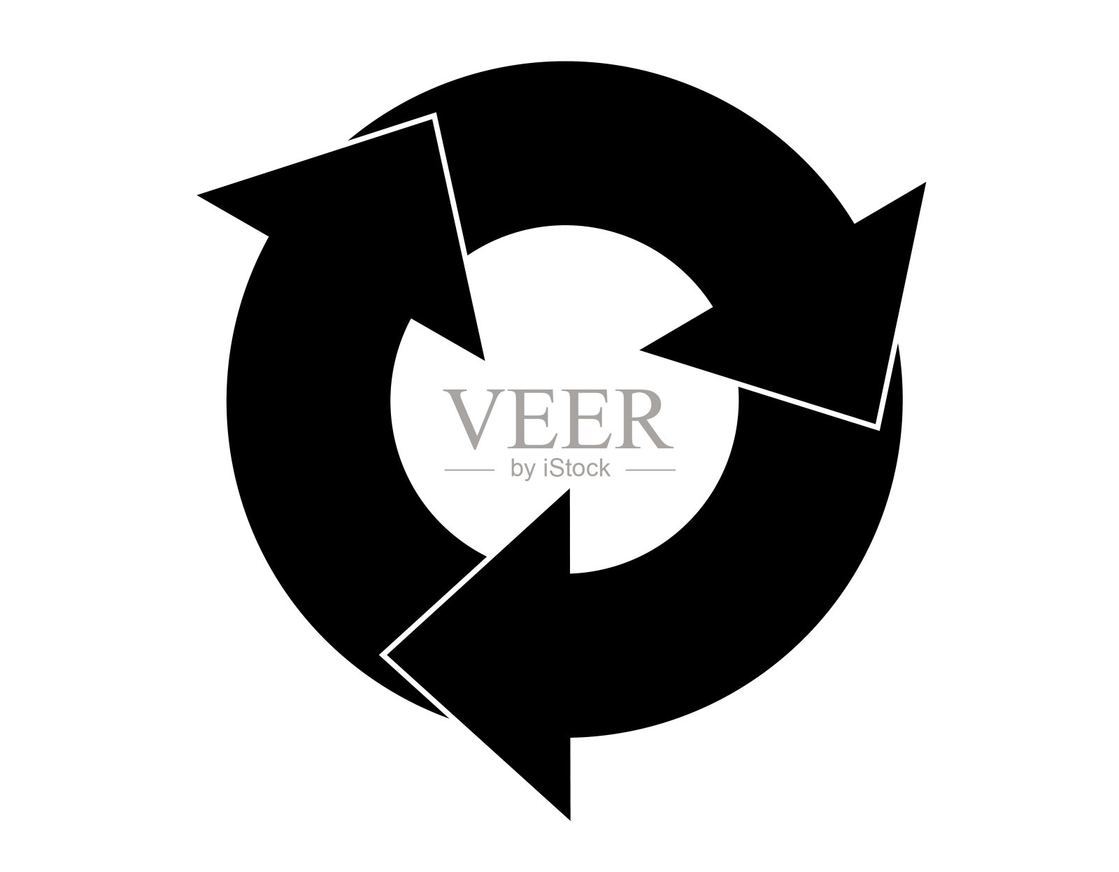 减少、再利用、回收标志集。三种不同的绿色渐变回收,减少,再利用图标。图标素材