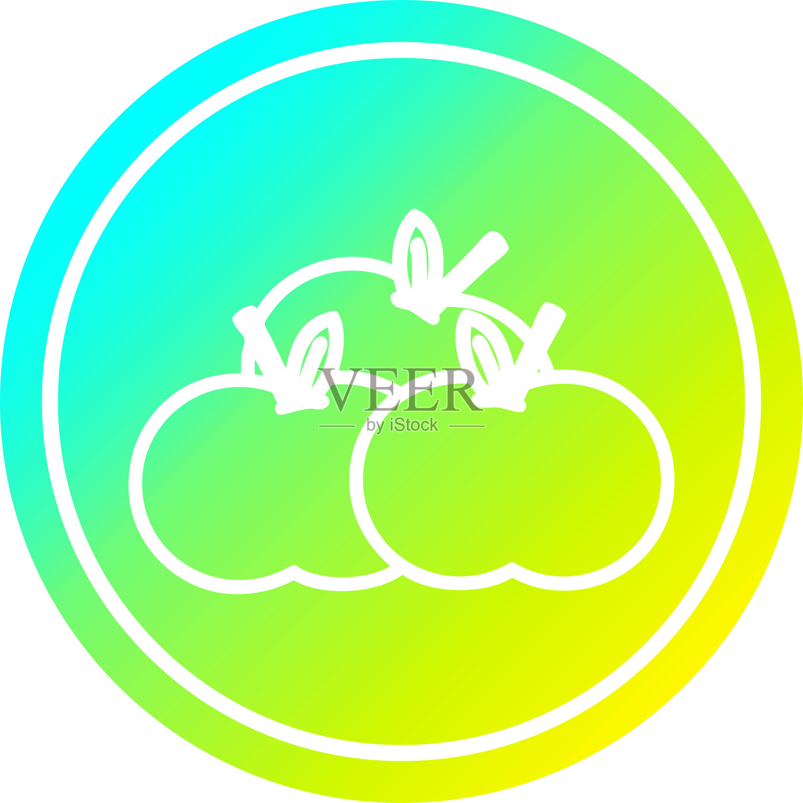苹果堆圆形图标与酷渐变完成插画图片素材