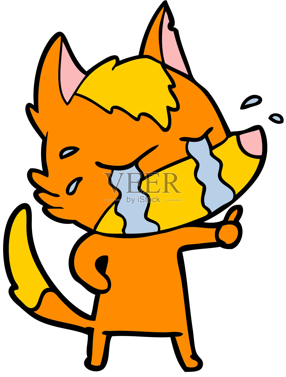 可怜的小狐狸卡通形象设计元素图片