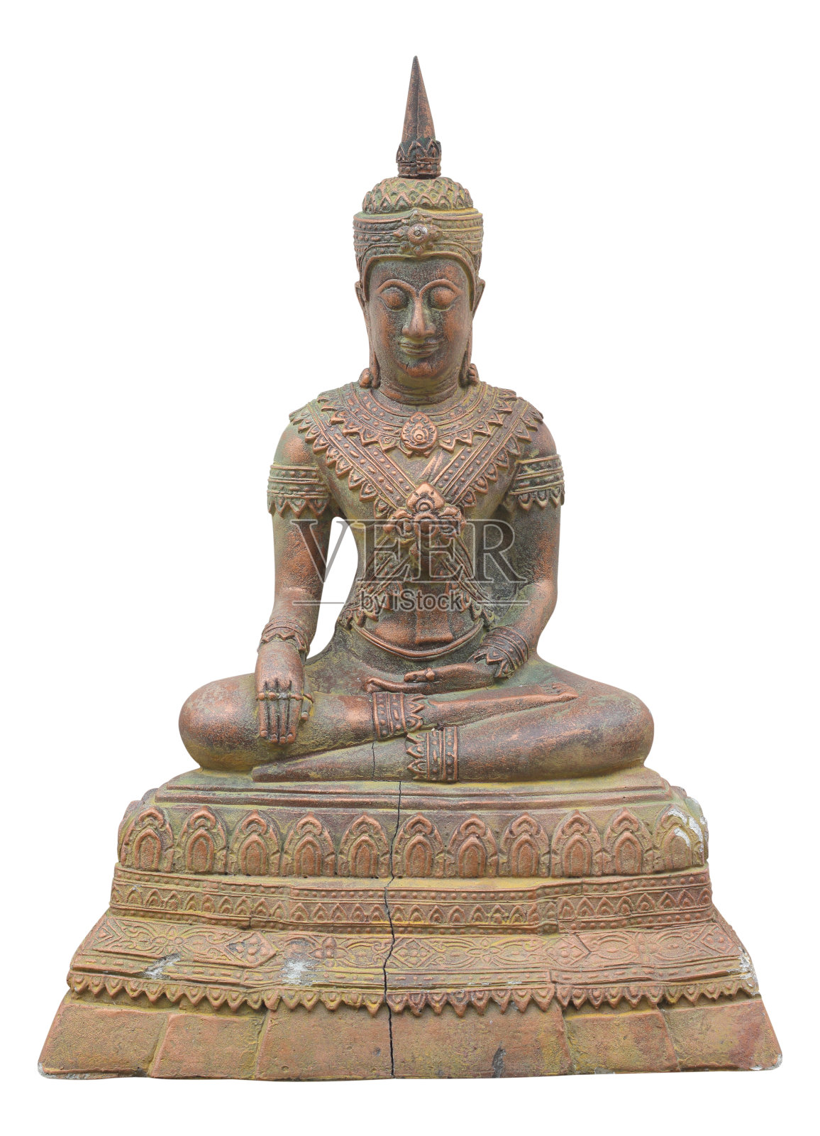 白色背景上孤立的老佛像照片摄影图片