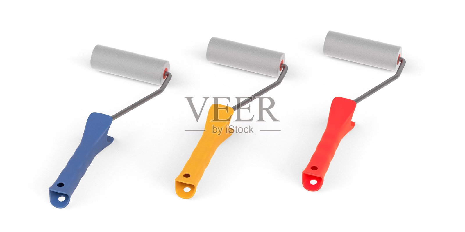 三个油漆辊照片摄影图片