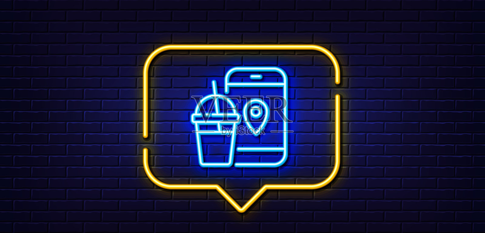 送餐app线上图标无接触式餐插画图片素材