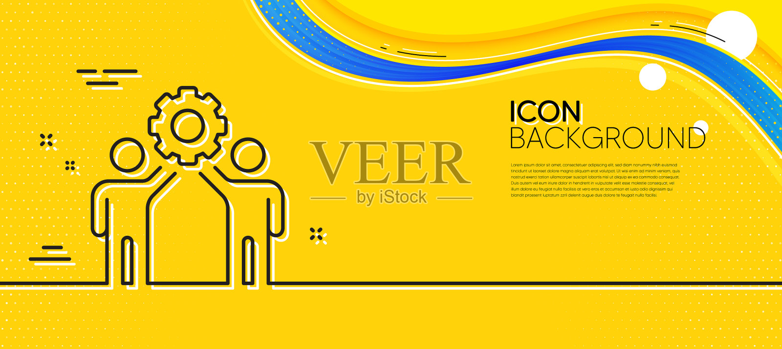 员工团队线图标协作标志插画图片素材