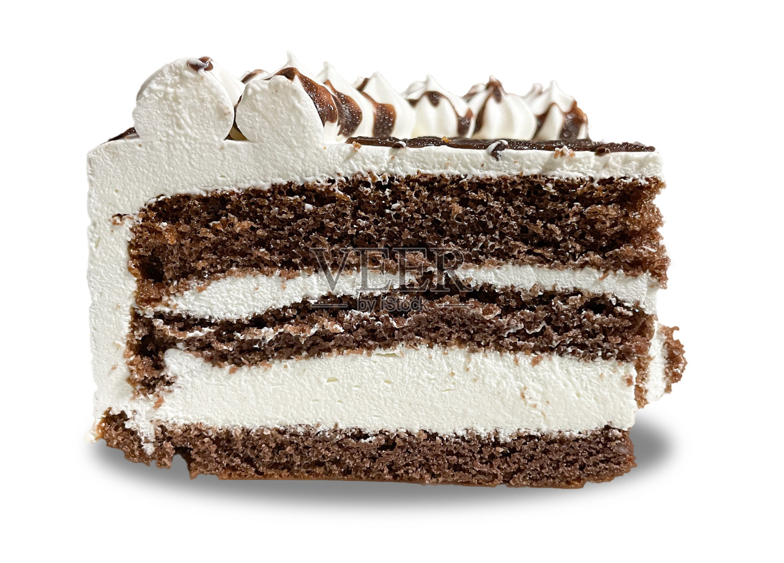 一块蛋糕在白色背景侧视图照片摄影图片