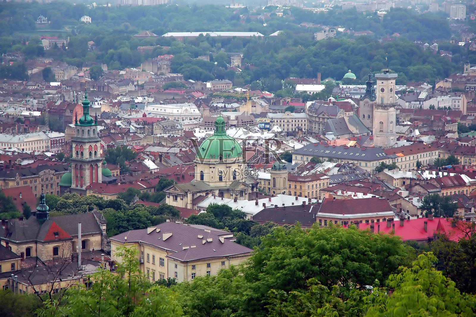 从卢布林丘联盟看乌克兰利沃夫照片摄影图片
