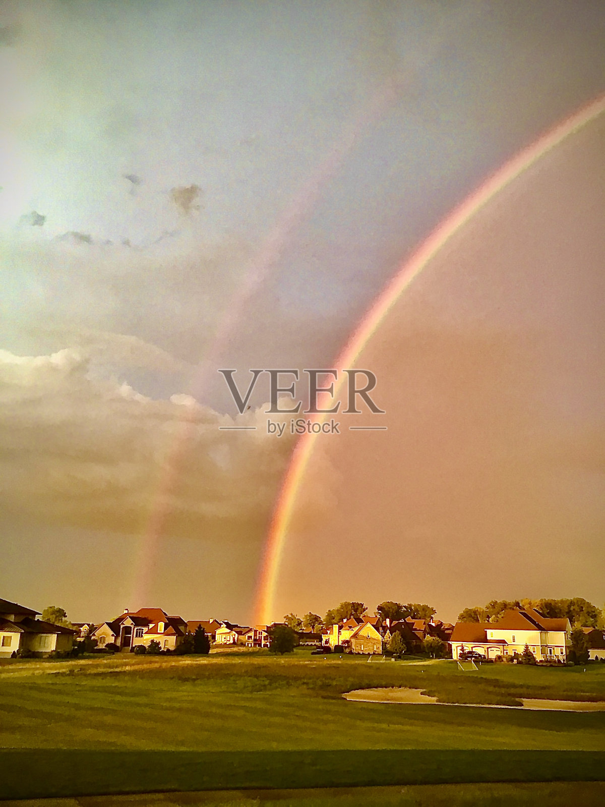 中西部双彩虹照片摄影图片