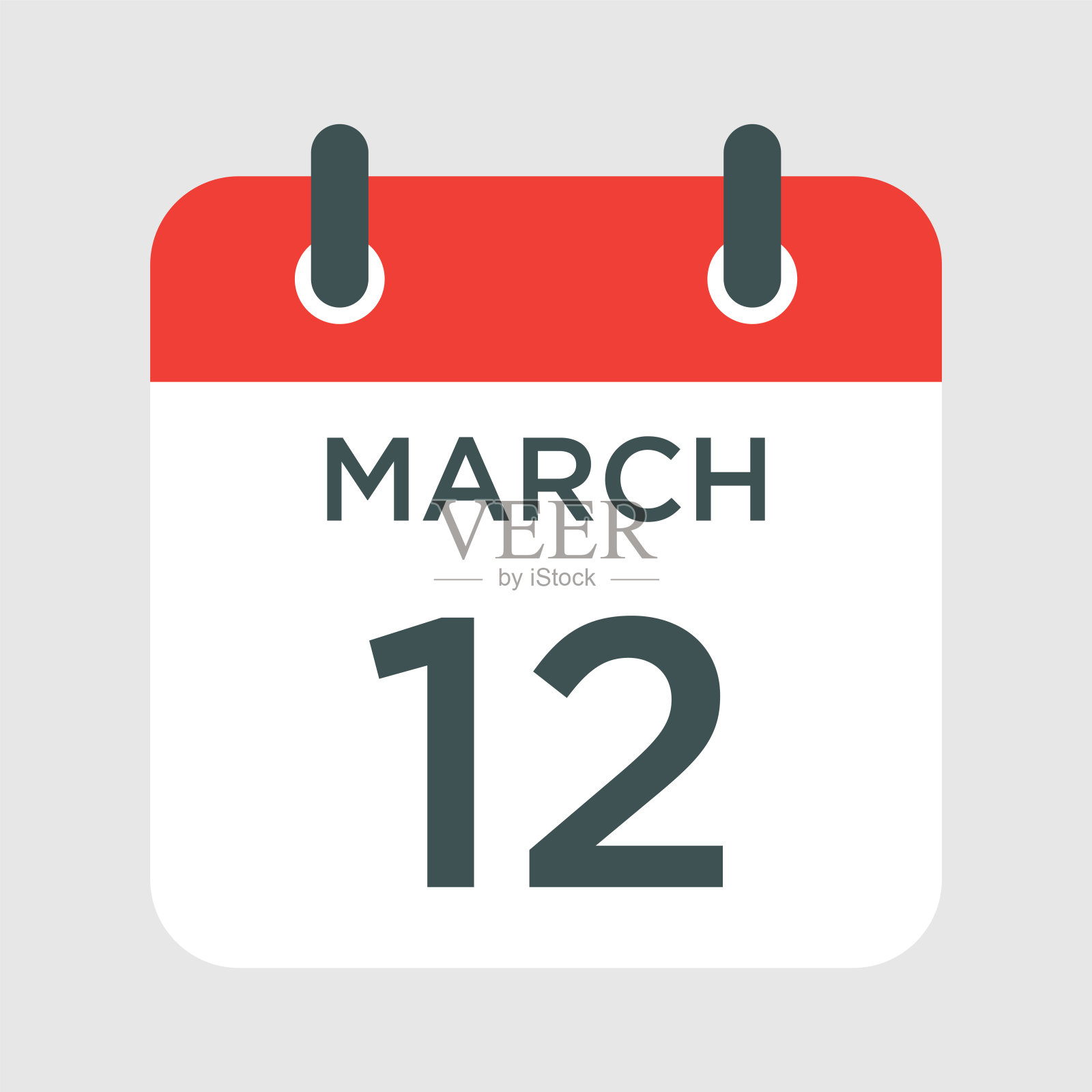 日历- 3月12日图标说明孤立矢量符号符号插画图片素材