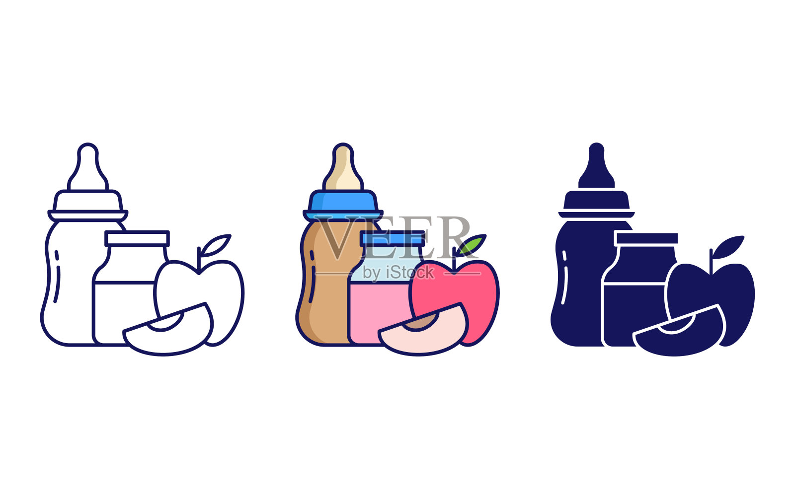 宝贝偶像喝粥插画图片素材