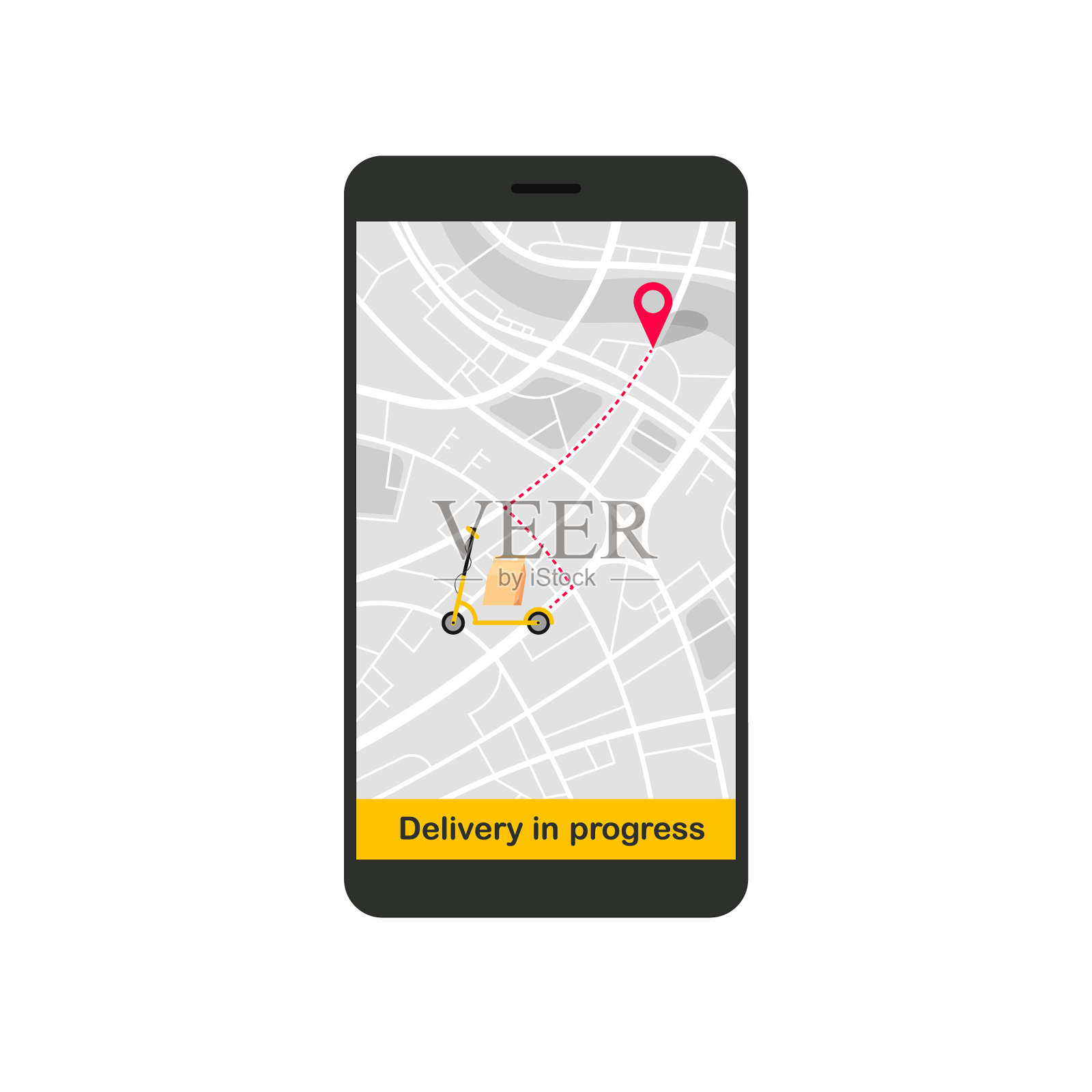 在地图上追踪信使的行踪。插画图片素材