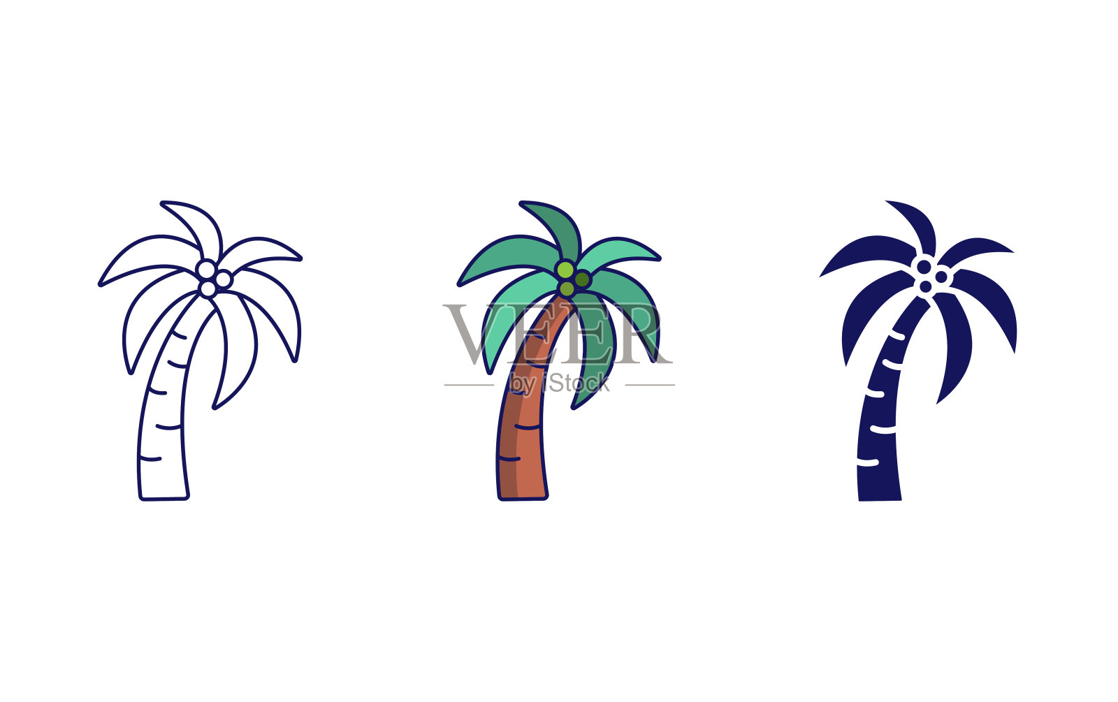 棕榈树图标设计元素图片