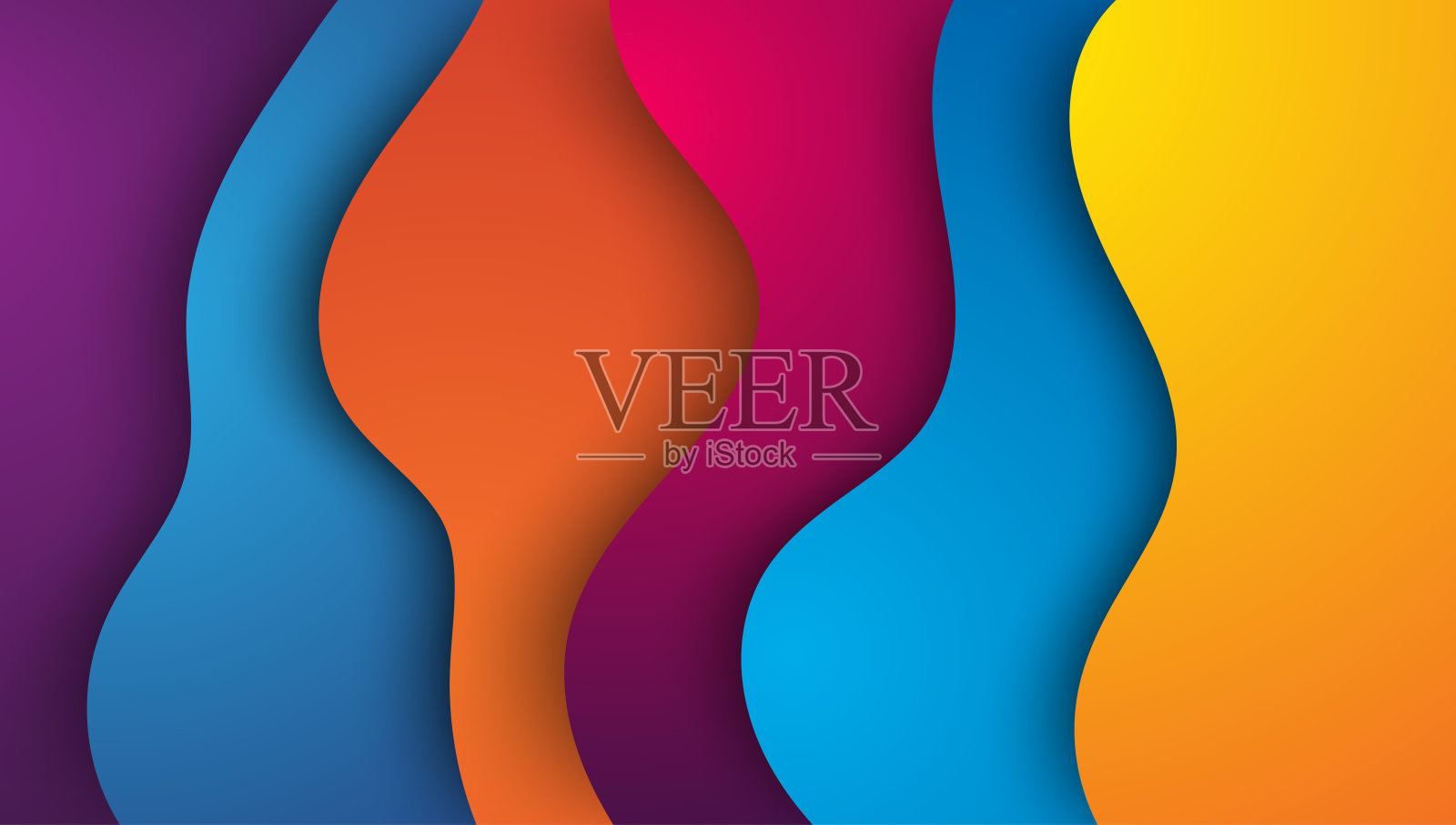 现代彩色,梯度动态几何抽象背景与阴影叠加效果设计矢量插图插画图片素材