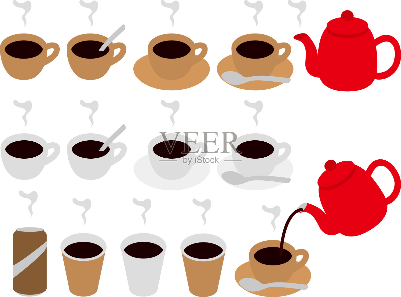 咖啡黑P插画图片素材