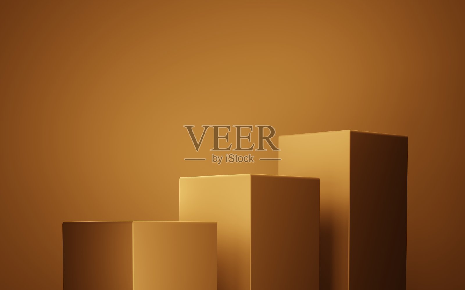 三维渲染的棕色抽象几何背景米色。场景广告,技术,展示,横幅,海报,游戏,体育,化妆品,商业,元世界。插图。产品显示照片摄影图片