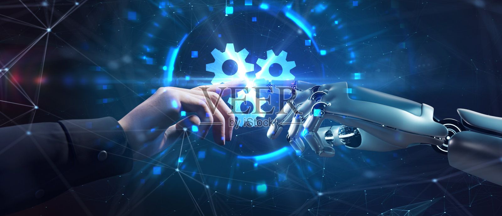 商业,技术,互联网和网络概念。自动化软件技术过程系统。三维插图照片摄影图片