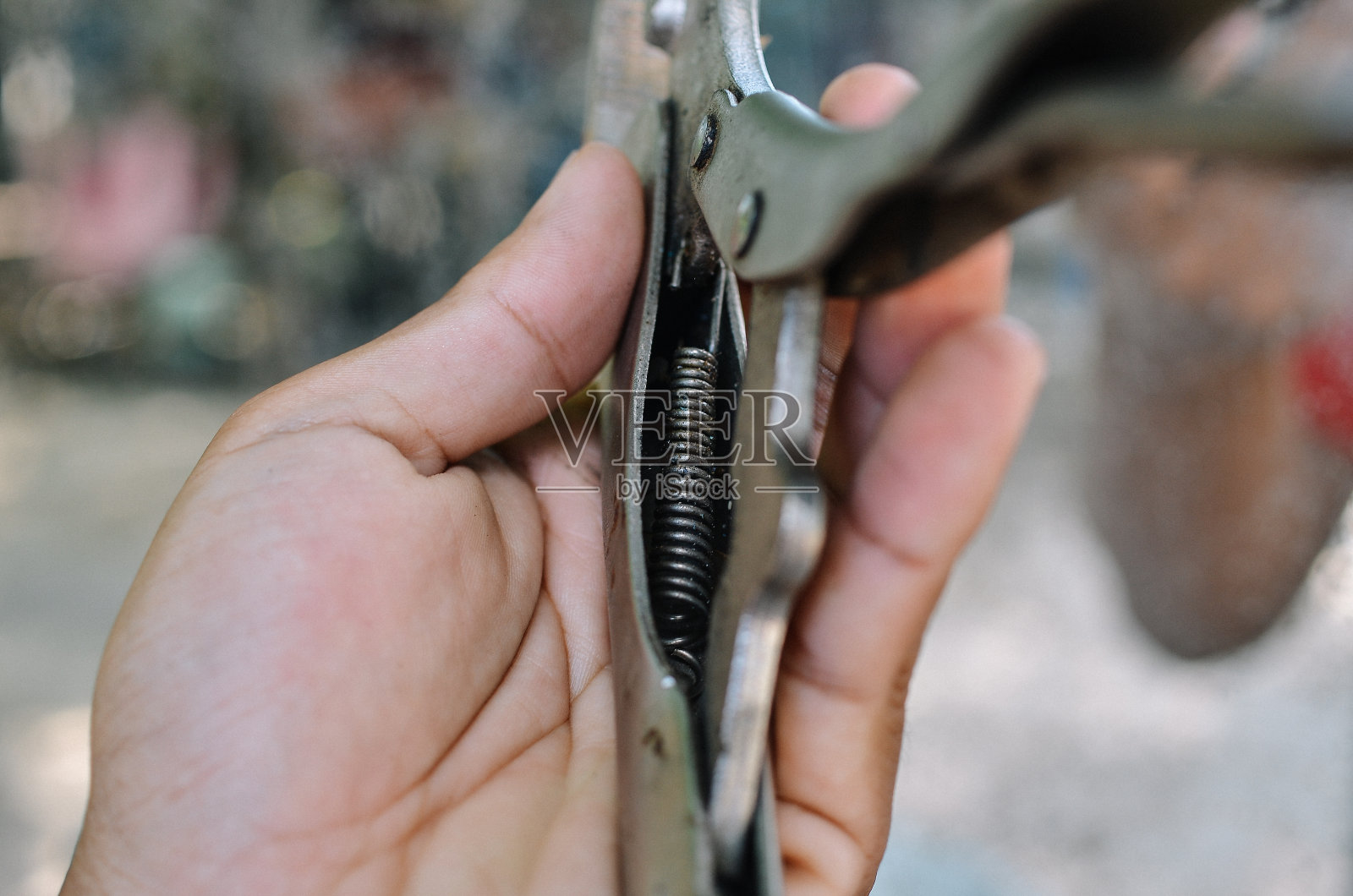 虎钳手柄照片摄影图片