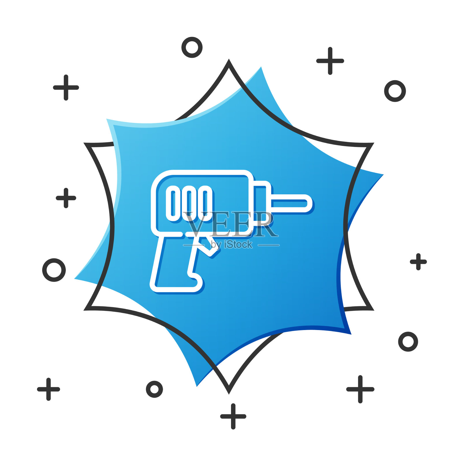 白线电钻机图标隔离上插画图片素材