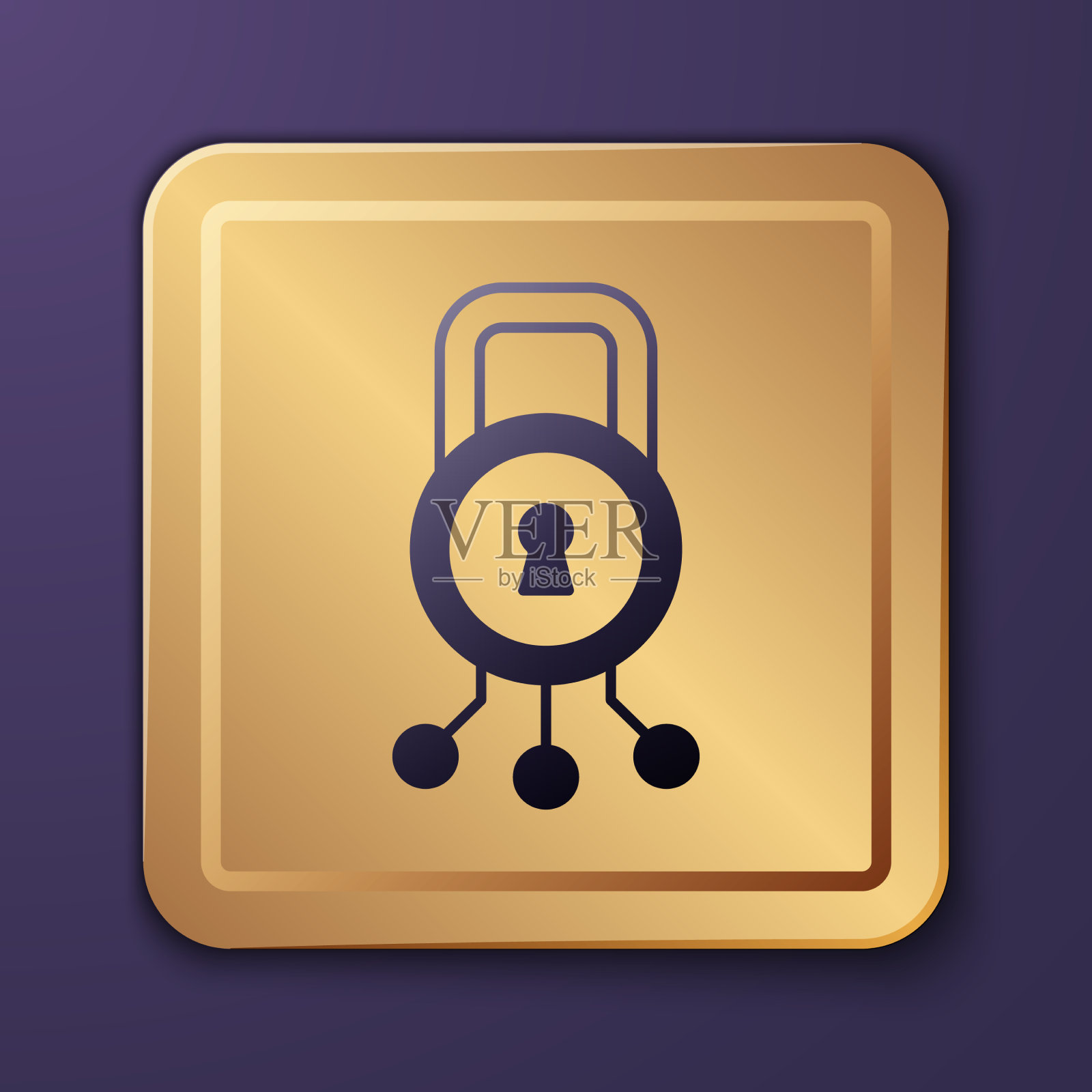 紫色网络安全图标被隔离在紫色上图标素材