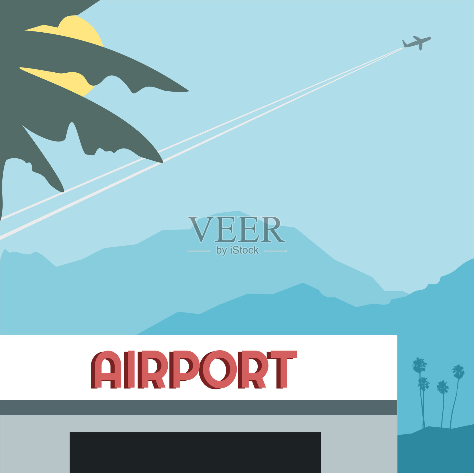 机场插画图片素材