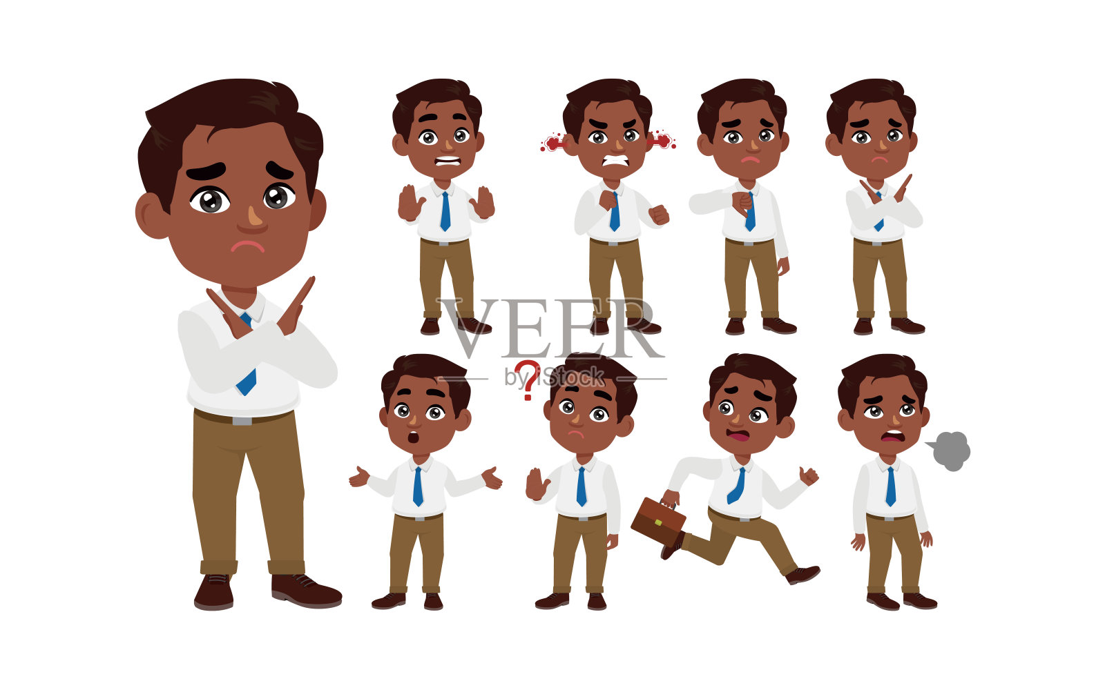 不同姿势的上班族插画图片素材