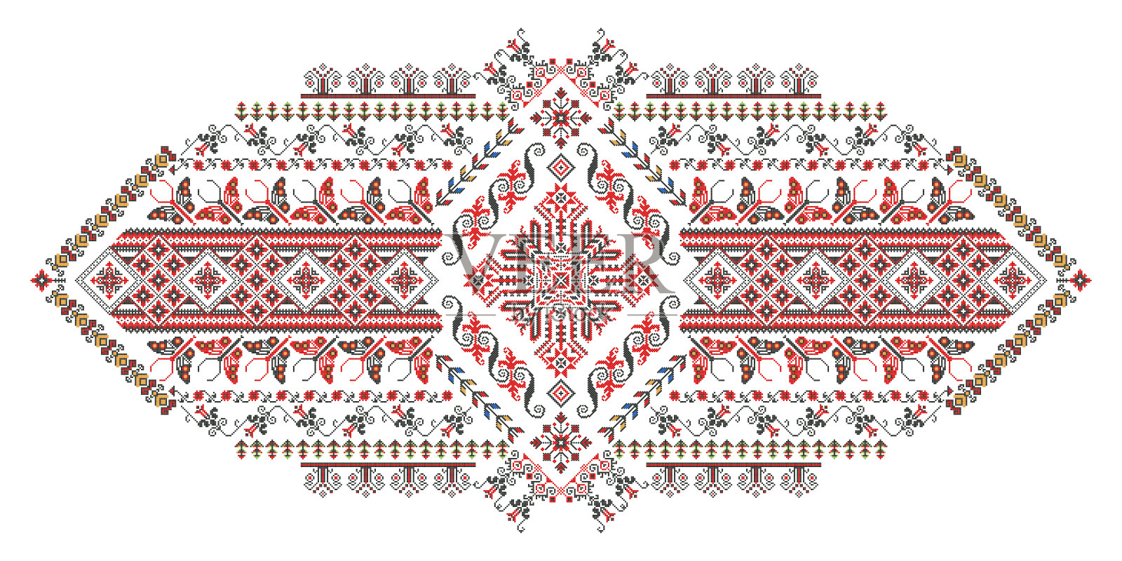 罗马尼亚刺绣设计符号2插画图片素材