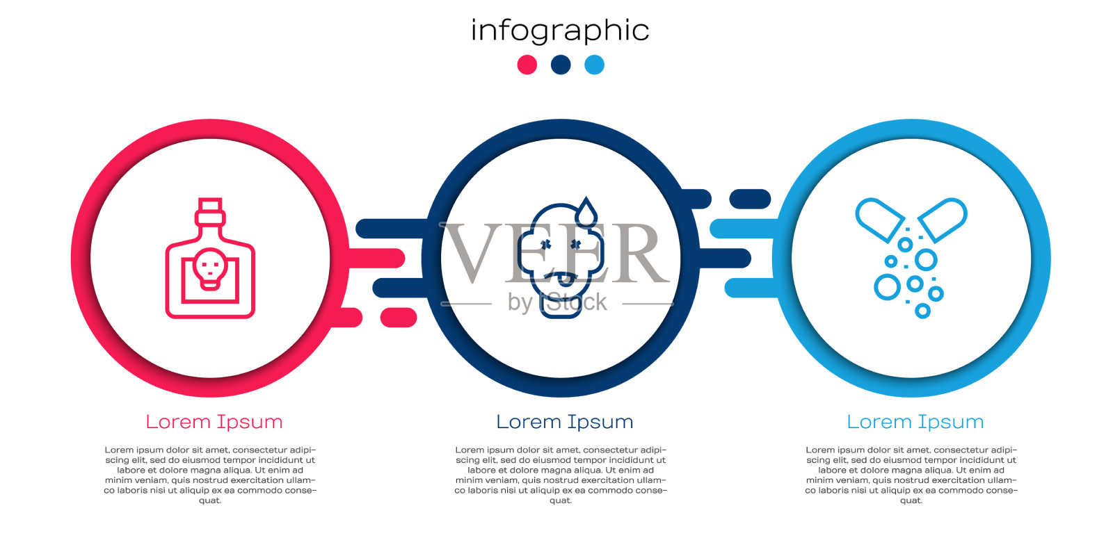 集行瓶与药水人中毒插画图片素材