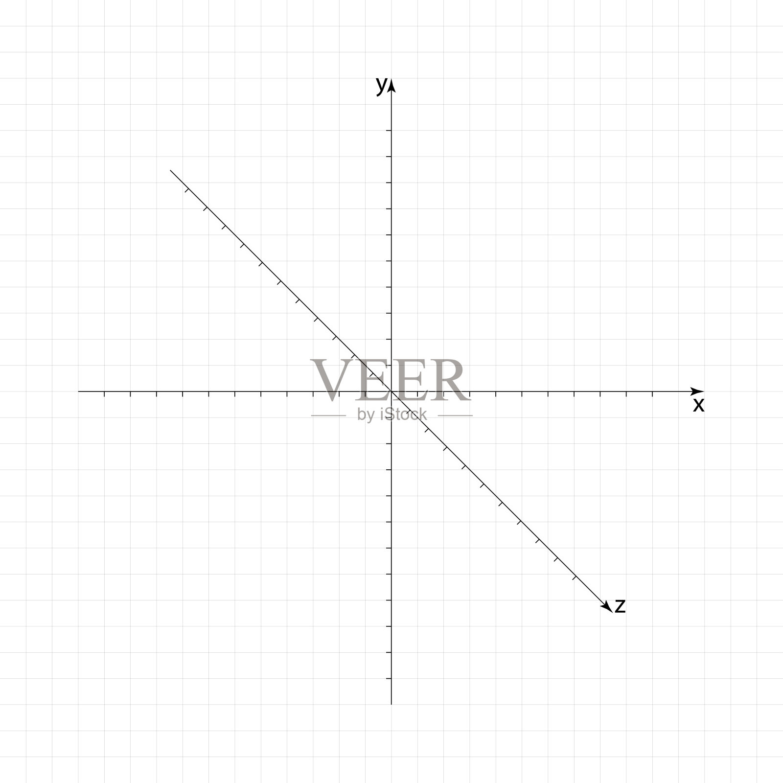 笛卡尔三维坐标系xyz插画图片素材