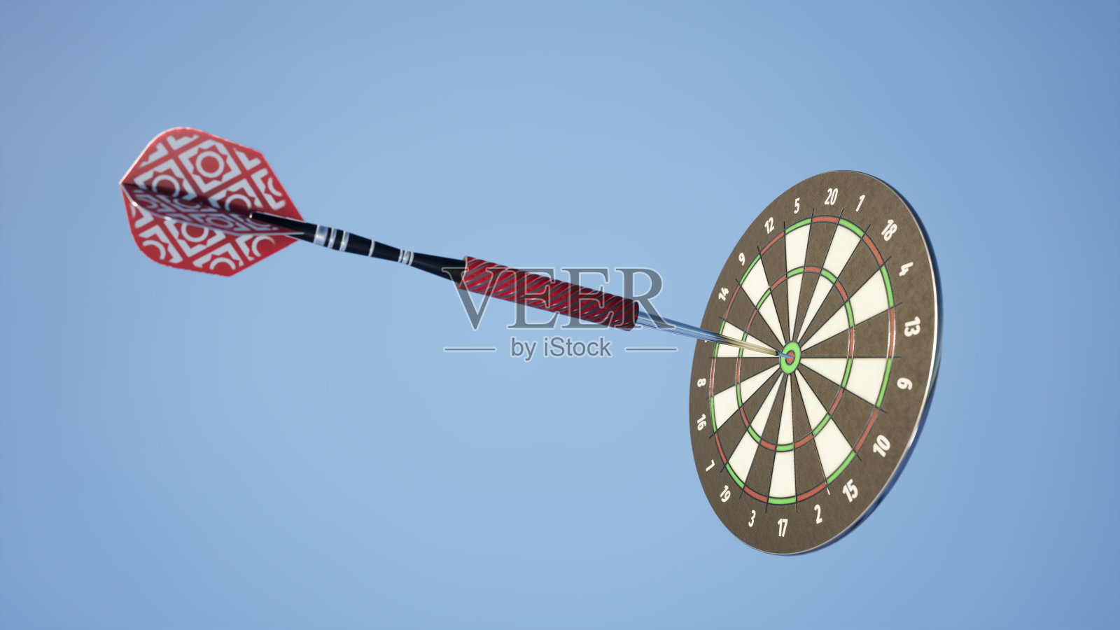 飞镖完全击中目标。注意飞镖板上的红点。组织的目标。达到目标。达到了目标。照片摄影图片