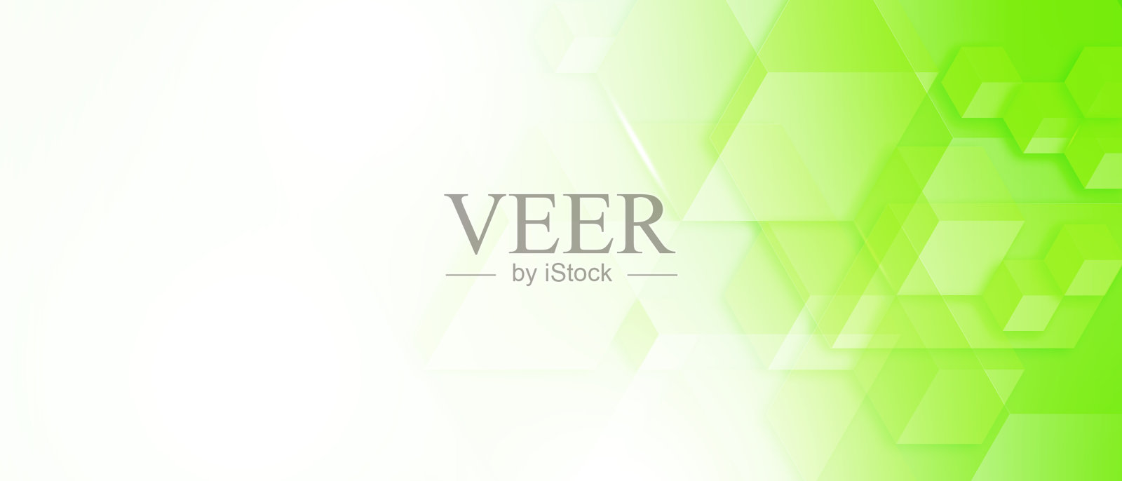 绿色和白色背景上抽象的重复六角形插画图片素材