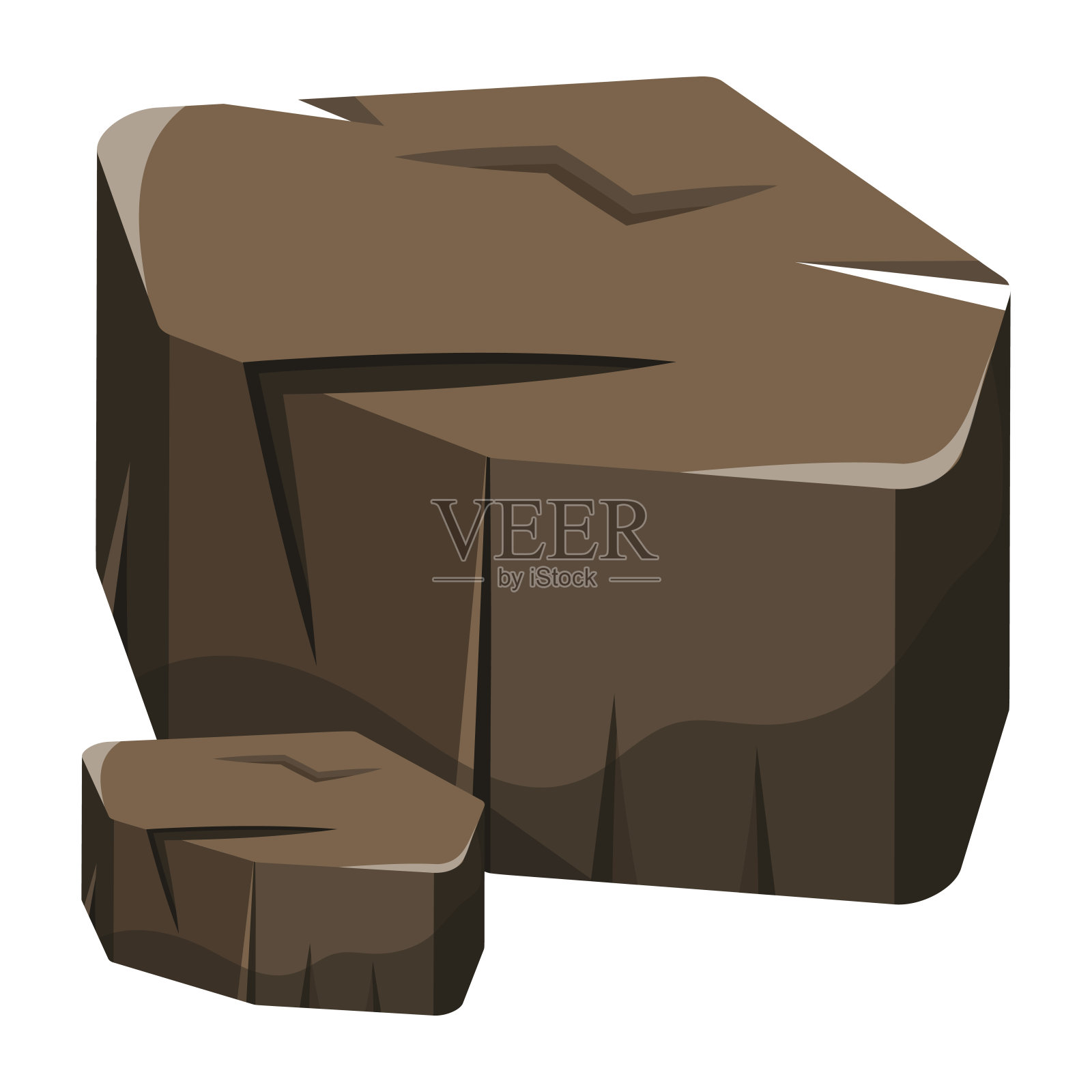 大的石头插画图片素材