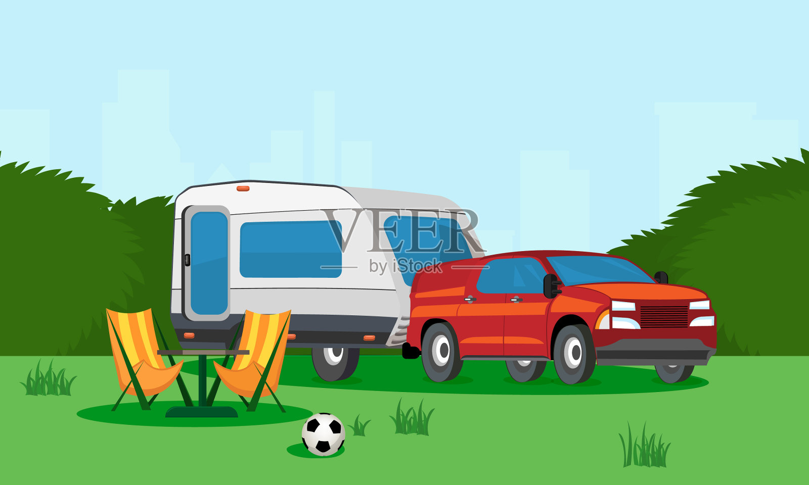 露营度假公寓构图插画图片素材