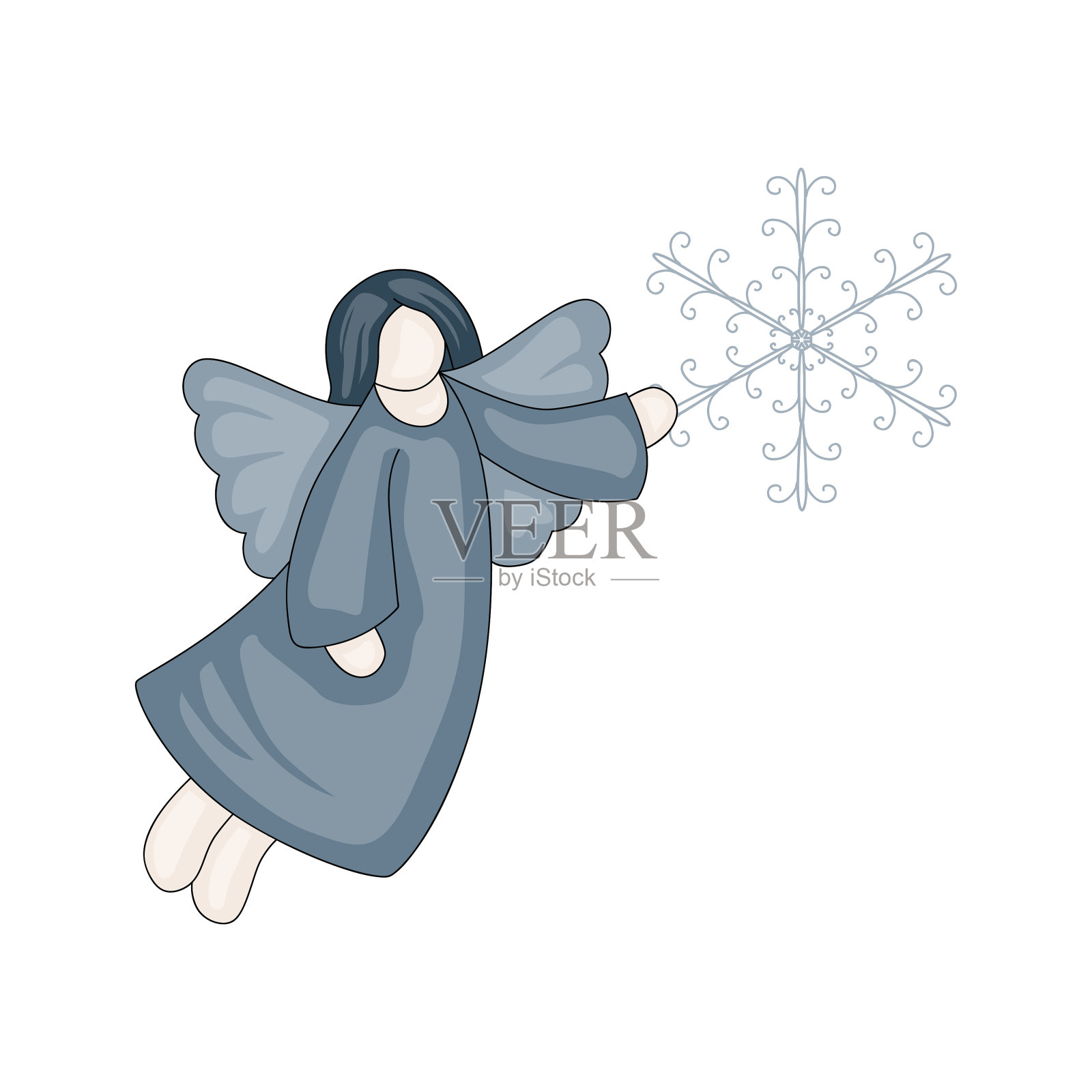 圣诞天使插画图片素材