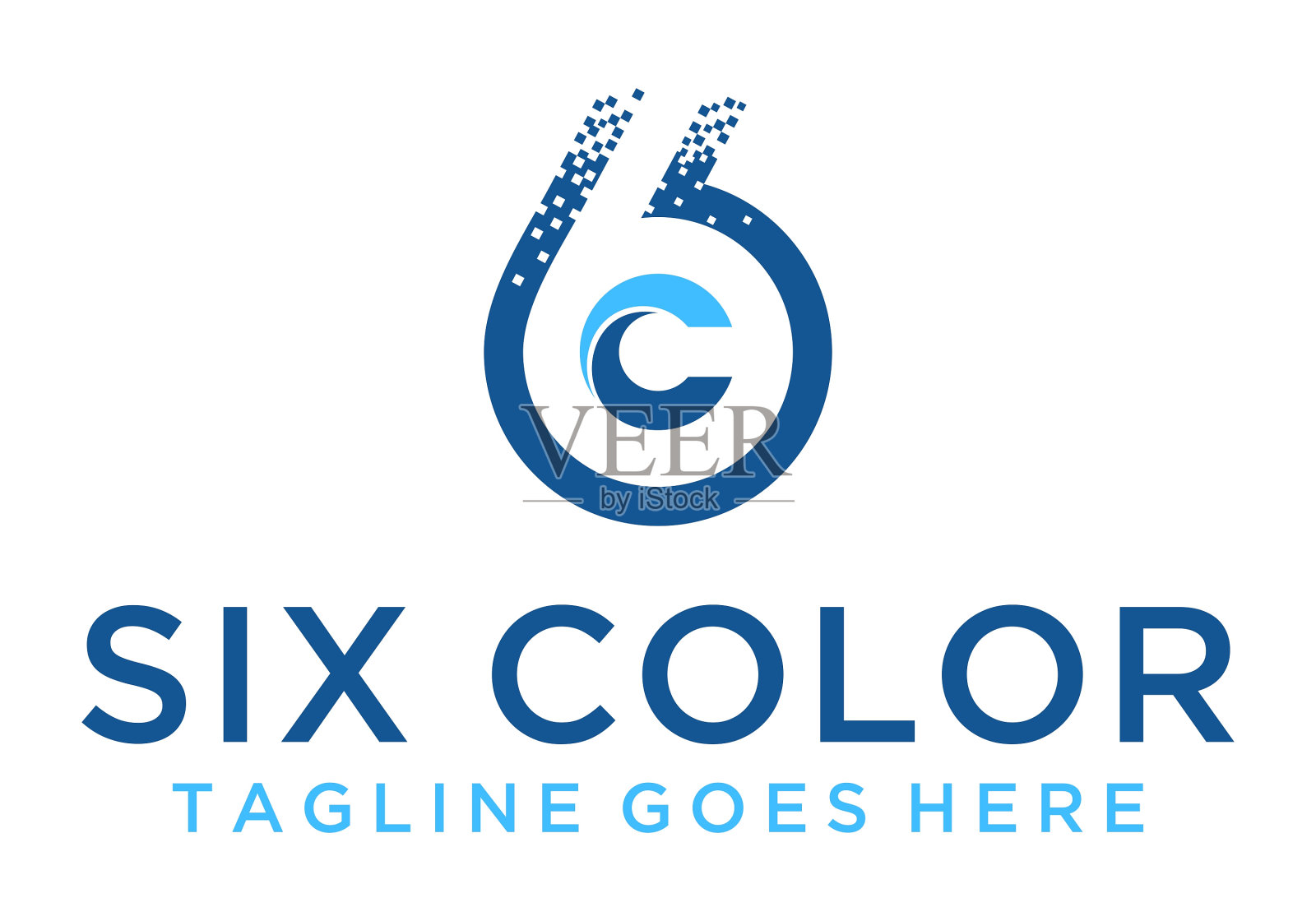 6C C6创意首字母标志设计插画图片素材