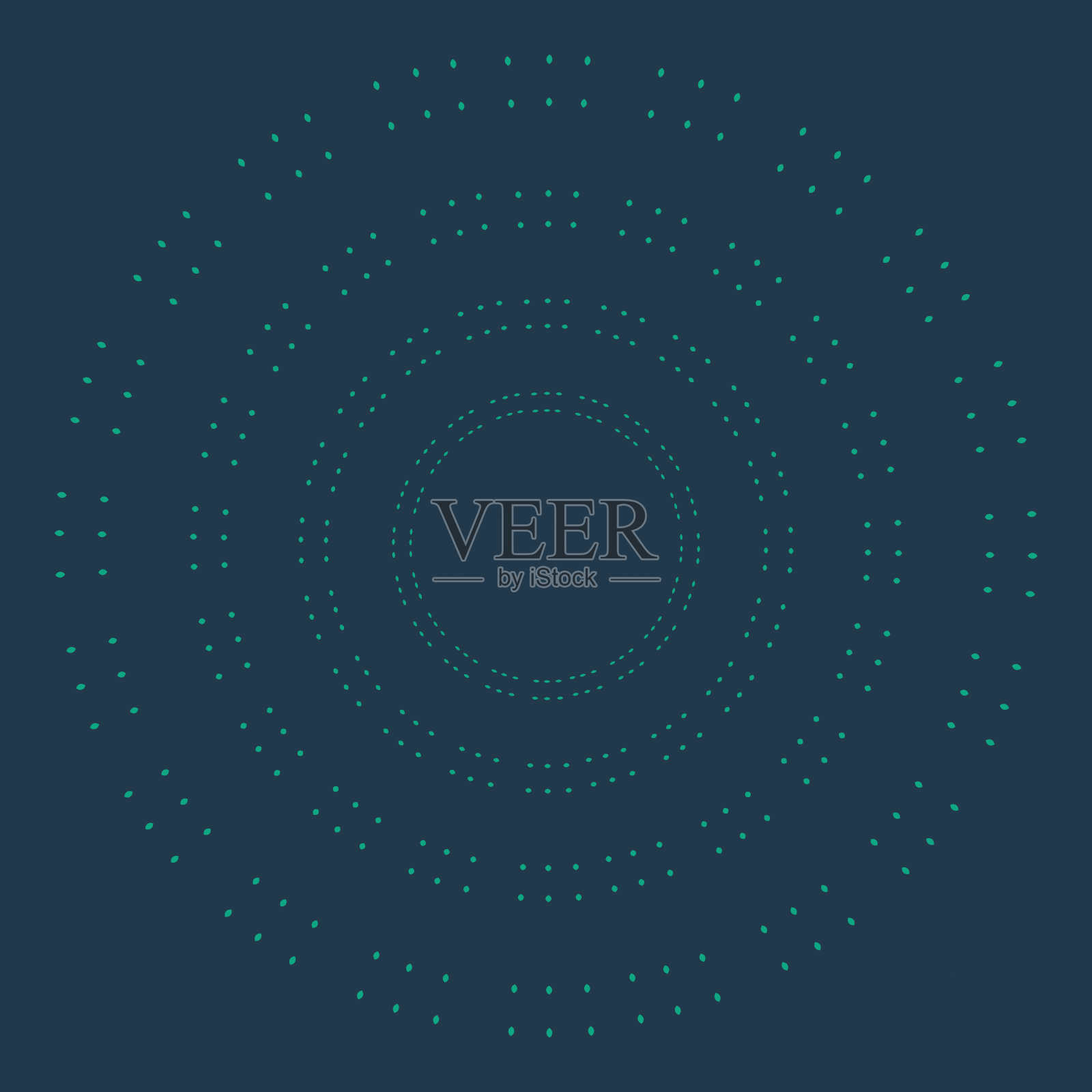 潮人复古日出。黑色背景系列。插画图片素材