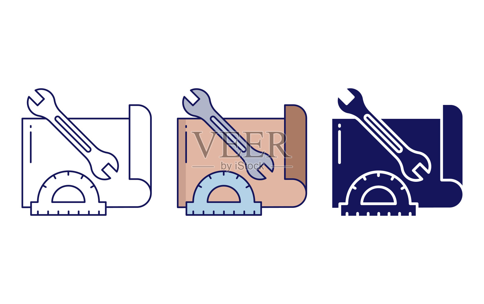 蓝图矢量图标图标素材