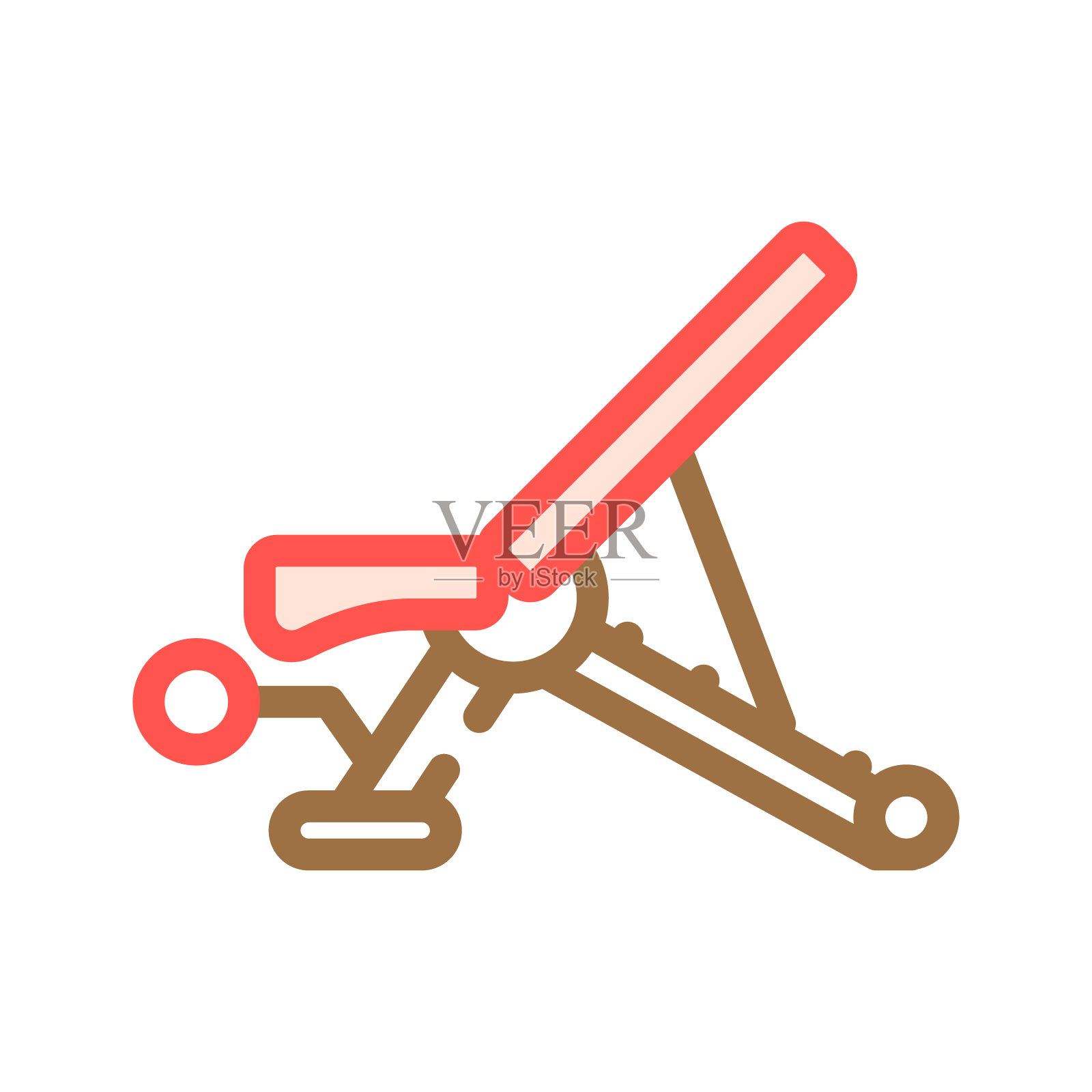 重量长凳健身运动彩色图标矢量插图插画图片素材